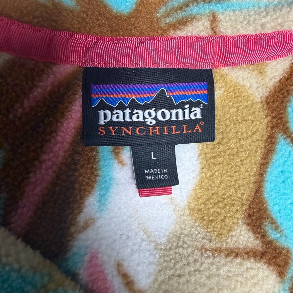 Patagonia Synchilla Fleece with Blue and Brown Accents - Picture 3 of 5